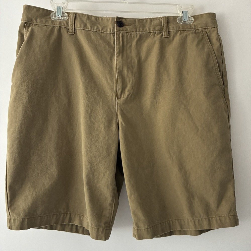 Dockers Perfect Short Men 38 Khaki Classic Chino Tech Pocket 100% Cotton Preppy